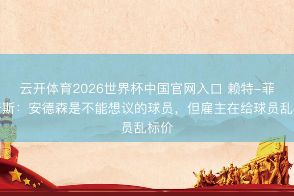云开体育2026世界杯中国官网入口 赖特-菲利普斯：安德森是不能想议的球员，但雇主在给球员乱标价