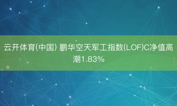 云开体育(中国) 鹏华空天军工指数(LOF)C净值高潮1.83%
