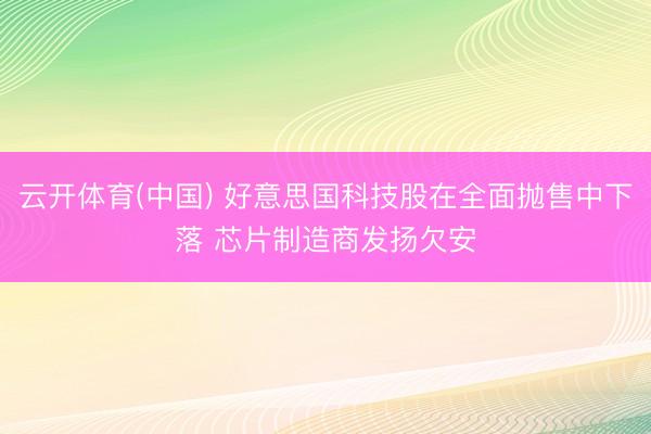 云开体育(中国) 好意思国科技股在全面抛售中下落 芯片制造商发扬欠安