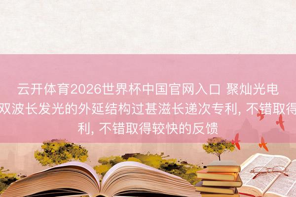云开体育2026世界杯中国官网入口 聚灿光电肯求三电极双波长发光的外延结构过甚滋长递次专利, 不错取得较快的反馈