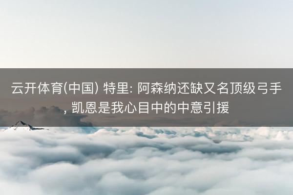 云开体育(中国) 特里: 阿森纳还缺又名顶级弓手， 凯恩是我心目中的中意引援
