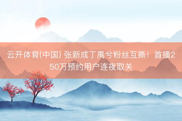 云开体育(中国) 张新成丁禹兮粉丝互撕！首播250万预约用户连夜取关