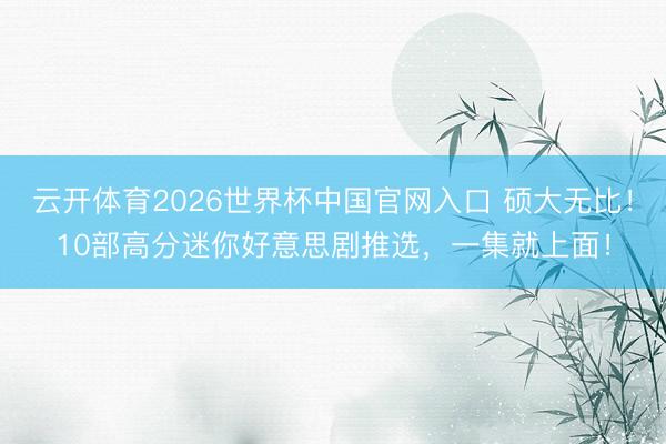 云开体育2026世界杯中国官网入口 硕大无比！10部高分迷你好意思剧推选，一集就上面！