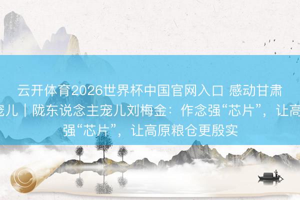 云开体育2026世界杯中国官网入口 感动甘肃·陇东说念主宠儿｜陇东说念主宠儿刘梅金：作念强“芯片”，让高原粮仓更殷实