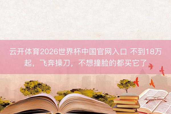 云开体育2026世界杯中国官网入口 不到18万起，飞奔操刀，不想撞脸的都买它了